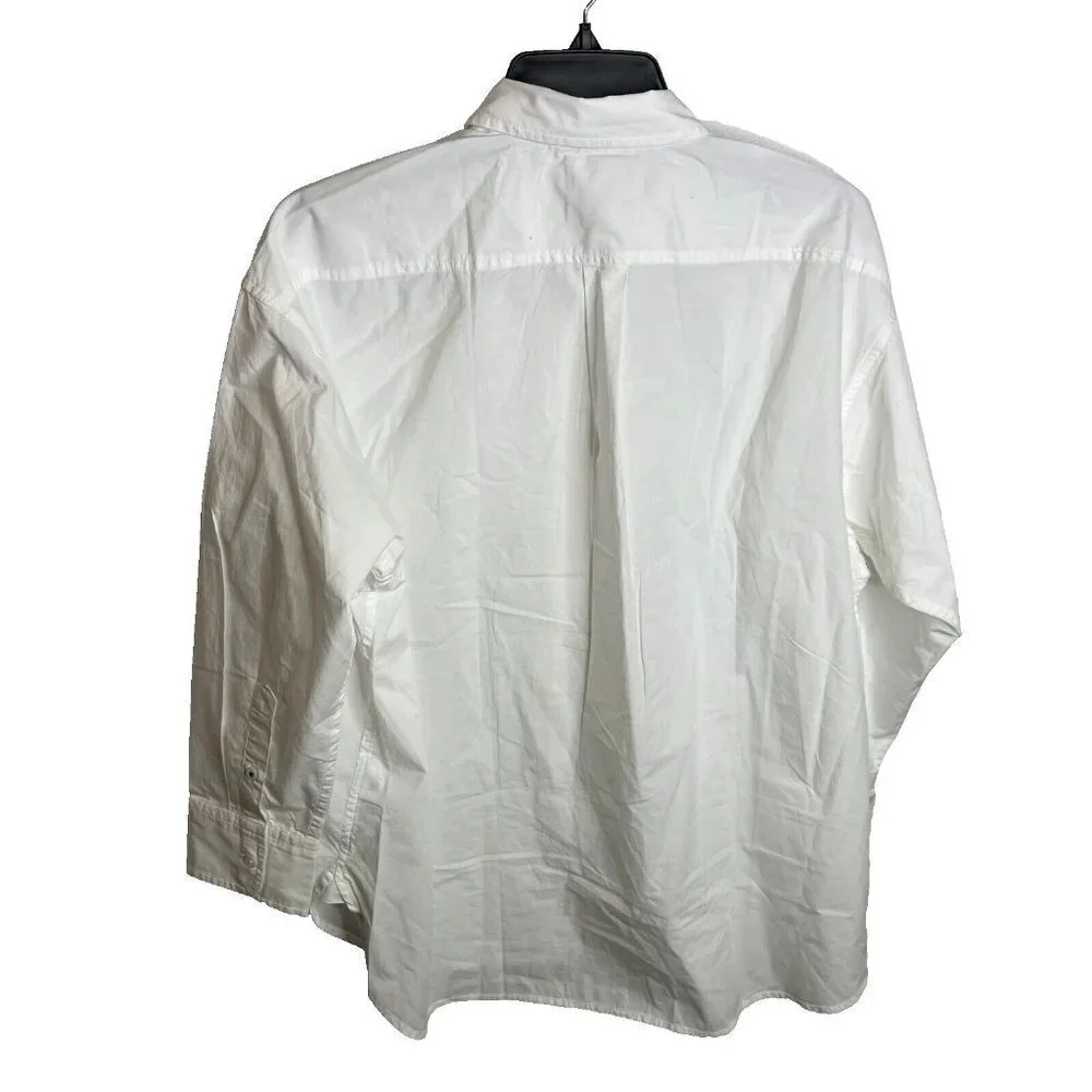 J.Crew $98 Petite Relaxed Fit Crisp Cotton Shirt Size P12 AW717 Monogrammed - Picture 7 of 7